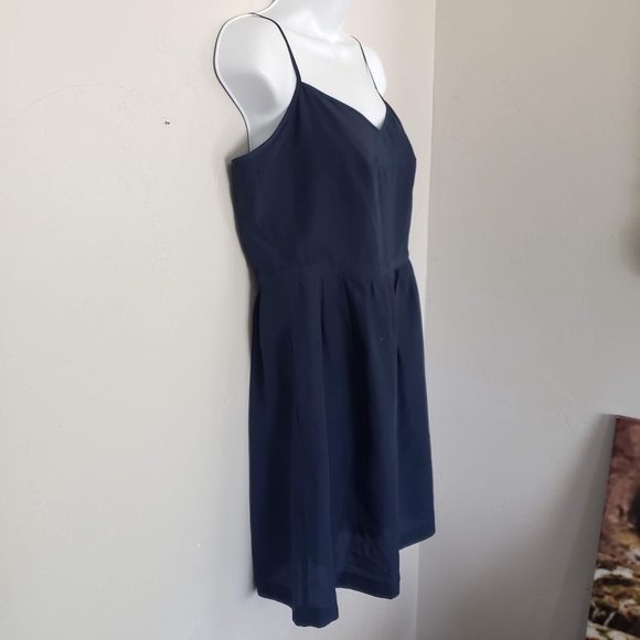 J.Crew Women's 10 Navy Blue Sleeveless Dress Spaghetti Strap V-neck Knee Length - Picture 10 of 10